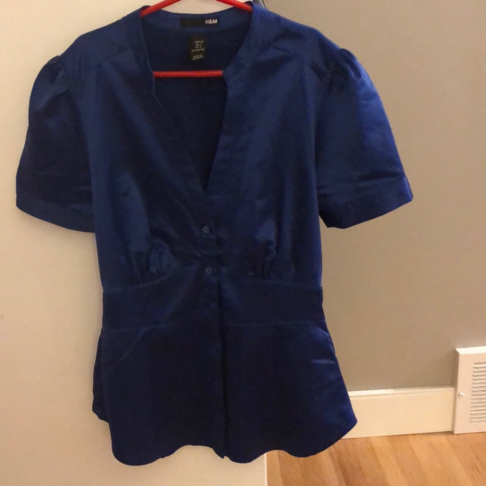 Shiny blue H&M blouse